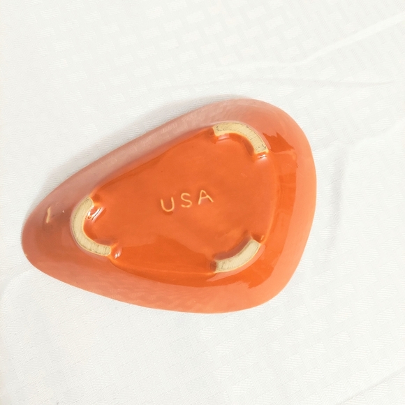 Retro Ashtray Burnt Orange Ceramic USA - Picture 4 of 8